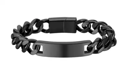Black Nickey stålarmbånd med link kæde.