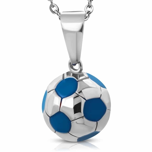 Fodbold i Rustfrit stål Blue small 1.2cm