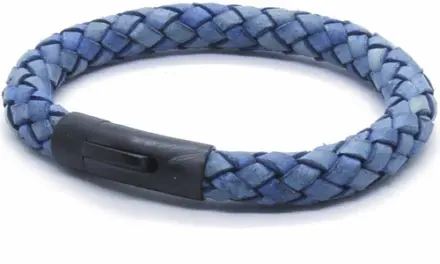 “Blue Strato” Læderarmbånd.