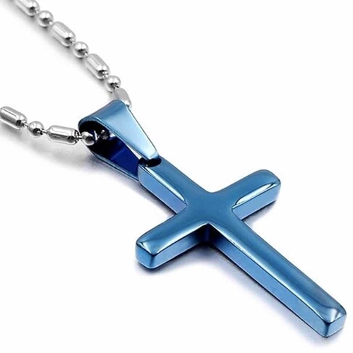 Bluecoatet kors i stål med kæde – Blue Steel