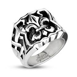 Ring”Fleur De Lis” design i stål.