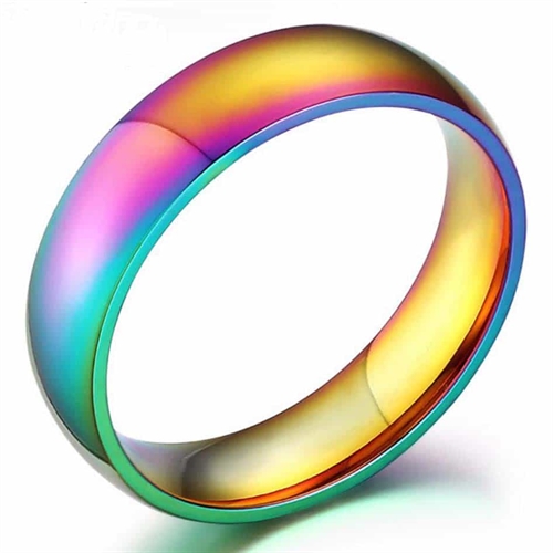 LGBT ring – fantastisk farve spil i stål