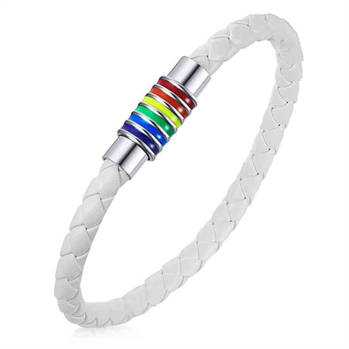 White Pride Armbånd i regnbuefarver