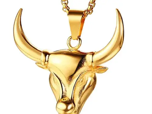 Cow golden halsmykke i stål