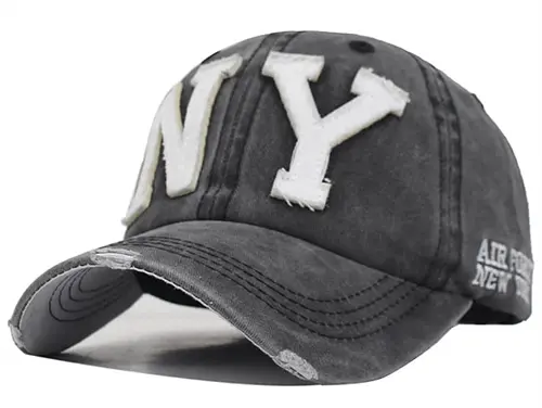 Grå NY baseball cap