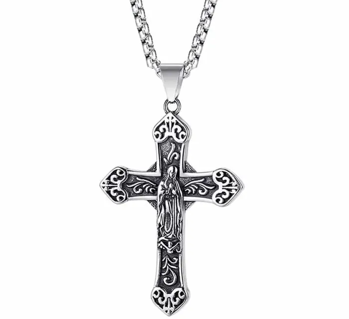 Kors med jesus på kors halssmykke