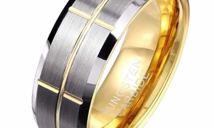 Groove tungsten carbide ring forgyldt PVD