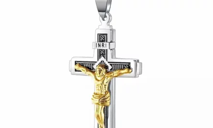 INRI kors i rustfri stål – Forgyldt jesus