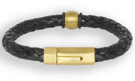 Golden deluxe læderarmbånd sort.