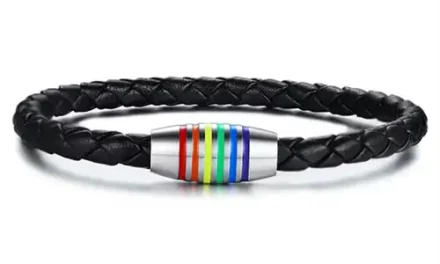 Pride bololæder armbånd